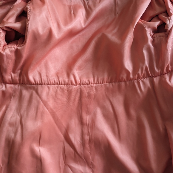 Vintage incredible velvet opera coat salmon with rosette rose detail Bridgerton - Picture 4 of 8